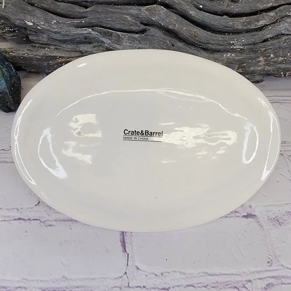 Crate & Barrel Camembert Cheese Oval Serving Plate (See also Jack and Cheddar)